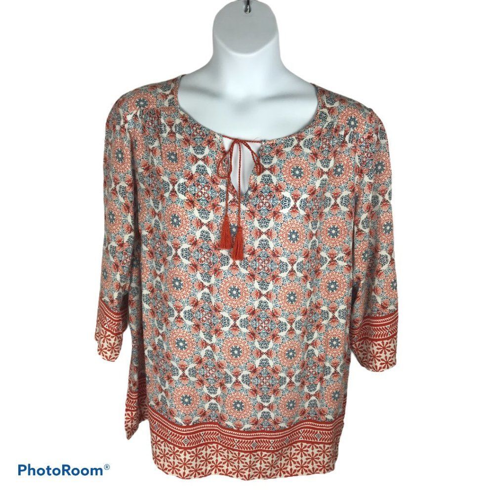 Lucy & Laurel Womens Blouse Size XL 0309